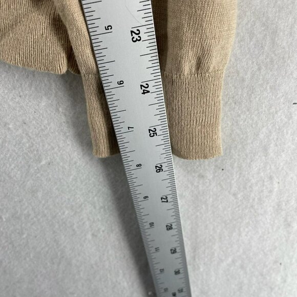 Mango Sweater Women Sz XS Brown Knitted Round Neck Rhinestone Shoulders Pullover - Picture 4 of 12